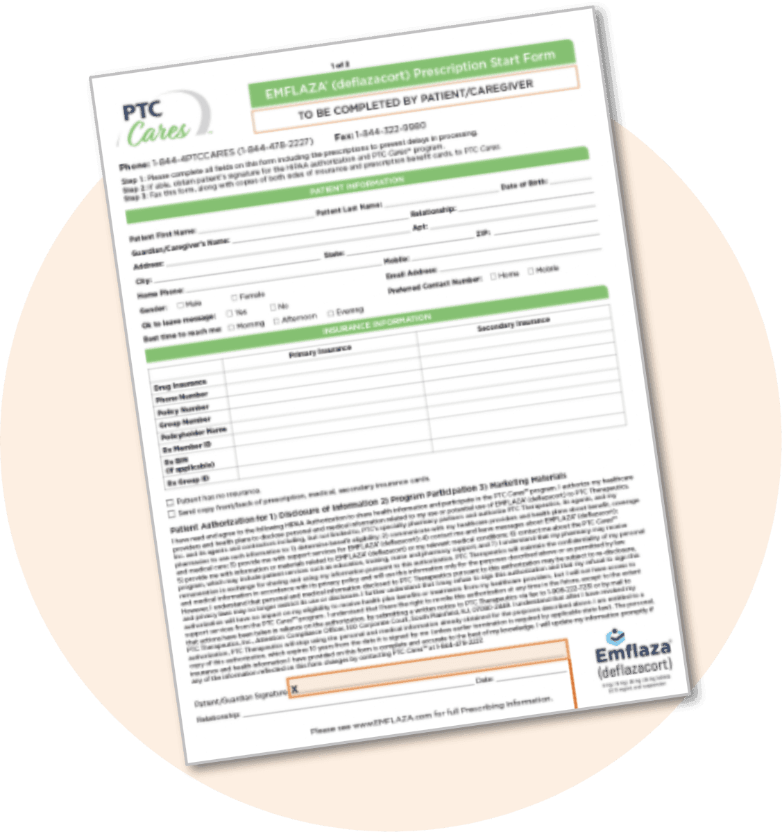 EMFLAZA® (deflazacort) Prescription Start Form