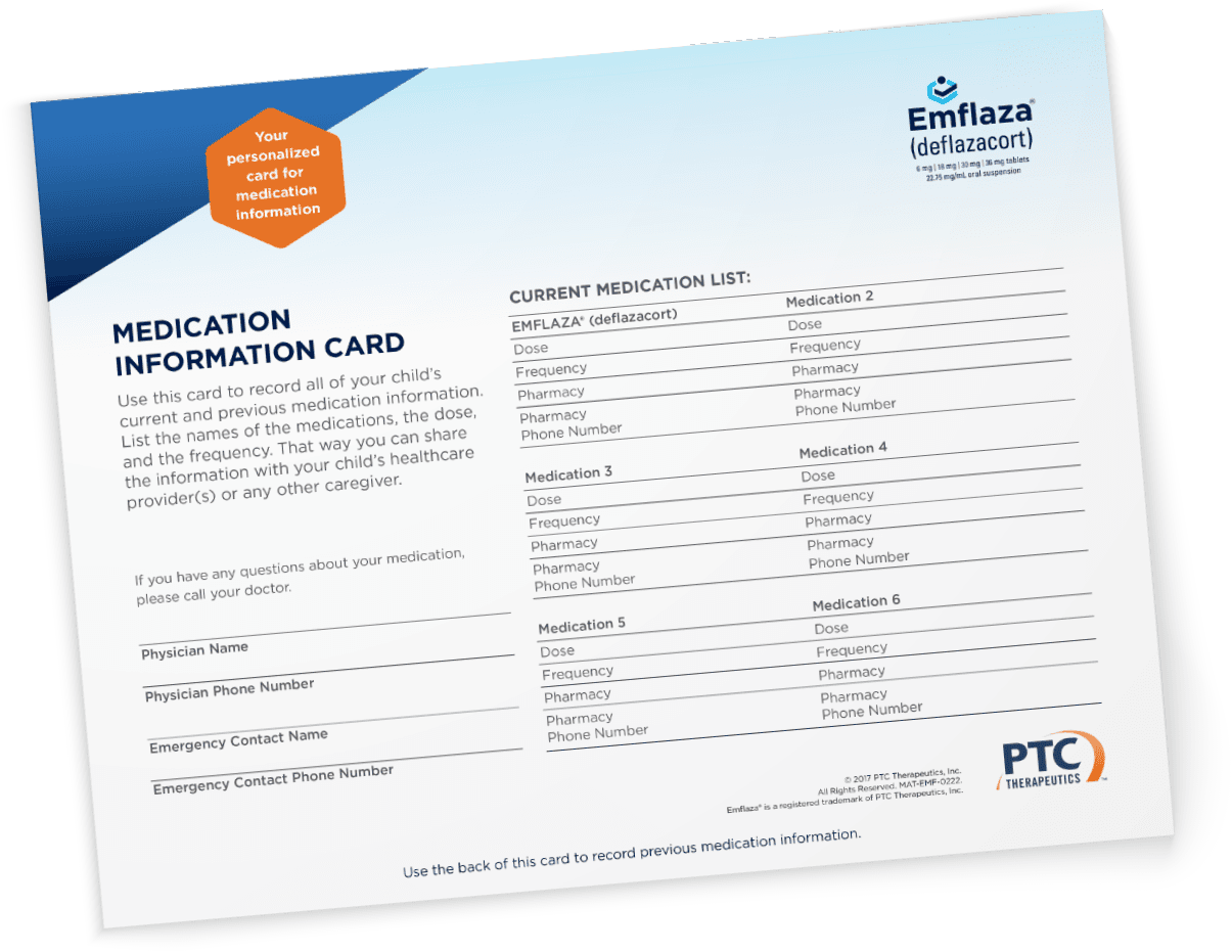 Medication information card